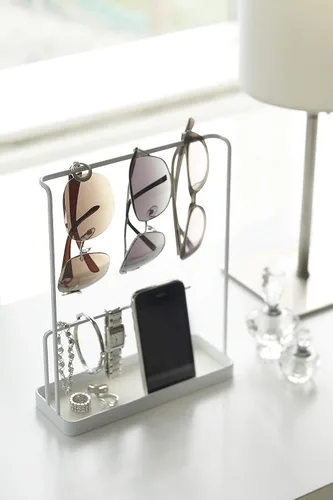 Vista 2 de Yamazaki Soporte para accesorios de torre para el hogar, organizador de joyas y estante para gafas de sol