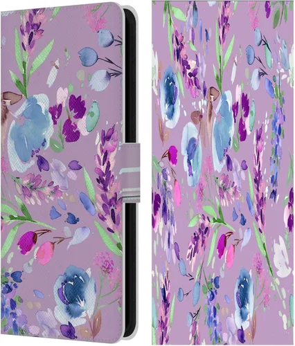 Vista 72 de Head Case Designs Officially Licensed Ninola Abstract Poppies Lilac Floral Leather Wallet Case Compatible with Samsung Galaxy A07 4G