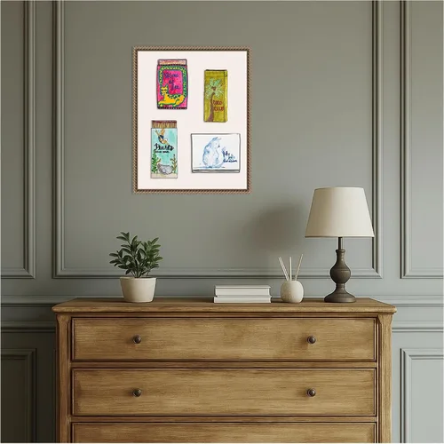 Vista 7 de Amanti Art Nola James - Lienzo enmarcado para pared, 20 x 16 pulgadas, diseño de perlas, arte de animales, decoración tradicional, póster pequeño