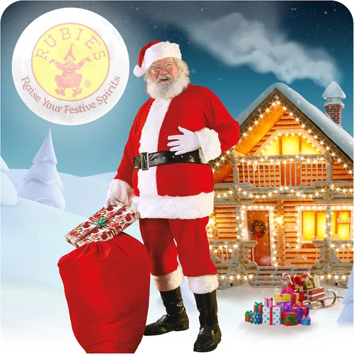 Vista 5 de Traje de Papa Noel con barba y peluca Rubies Costume