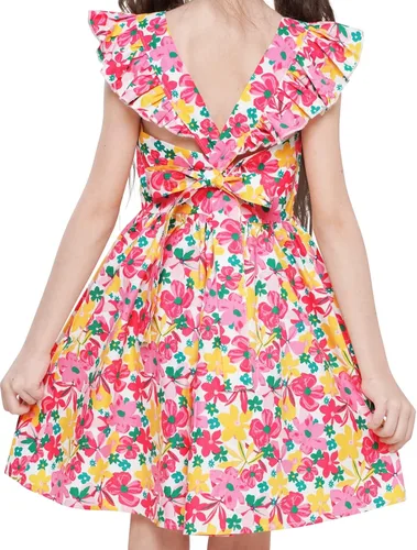 Vista 122 de Vestido de verano para niña, de algodón, con diseño floral