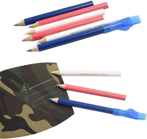 Vista 7 de 3 unids/set de rotulador de tela de costura con tapa de cepillo, tiza borrable con agua que desaparece tinta marcador de tela a sastres tiza