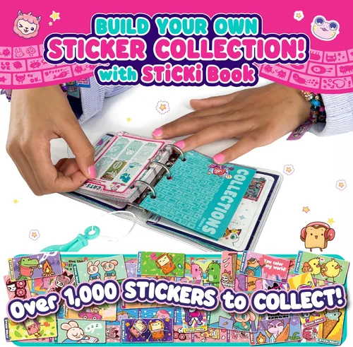 Vista 3 de Sky Castle STICKI Rolls Sticki Book – La pulsera original de calcomanías de juguete para usar y compartir + libro de colección Incluye 120 mini
