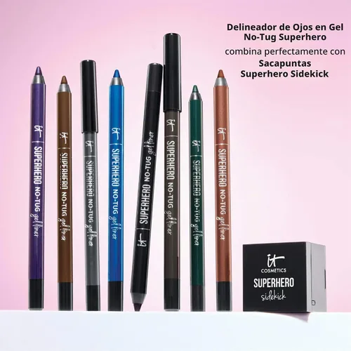 Vista 6 de IT Cosmetics Superhero No-Tug Gel Eyeliner – Impermeable Fórmula Mezclable – Uso todo el día – Lápiz de ojos afilable – 0.042 onzas Marrón brillante
