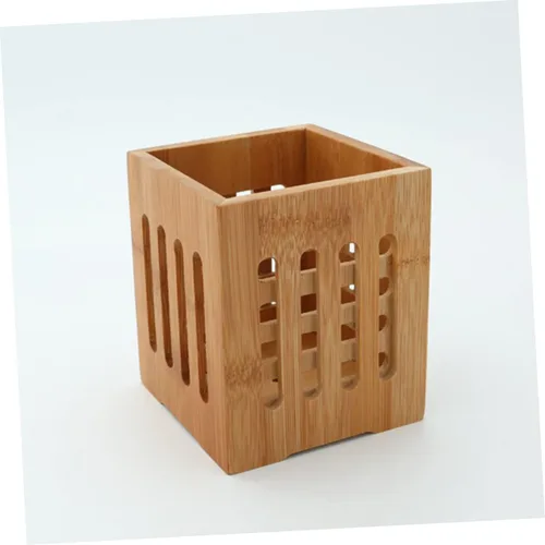 Vista 4 de Cabilock Soporte de secado de cubiertos, 2 piezas, organizador de utensilios de cocina, soporte de cubiertos de bambú, soporte para cubiertos