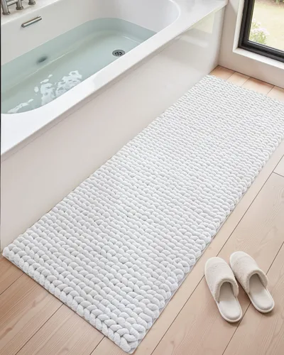 Vista 34 de DEXI Alfombrillas de baño para el baño 16x24, alfombra de baño antideslizante lavable, alfombrilla de baño de chenilla gruesa y suave absorbente