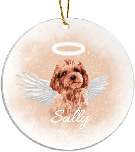 Vista 17 de Personalized Acrylic Pet Memorial Ornament, Acrylic, English Setter Hanging Keepsake, Dog Remembrance Ornament, Dog Gifts, Dog Angel Wings Ornament