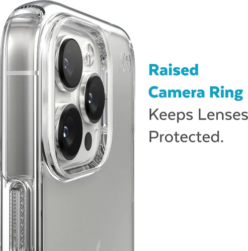 Vista 4 de Speck Funda transparente para iPhone 14 Pro Max, protección contra caídas, resistente a los arañazos, funda delgada de doble capa para iPhone 14 Pro