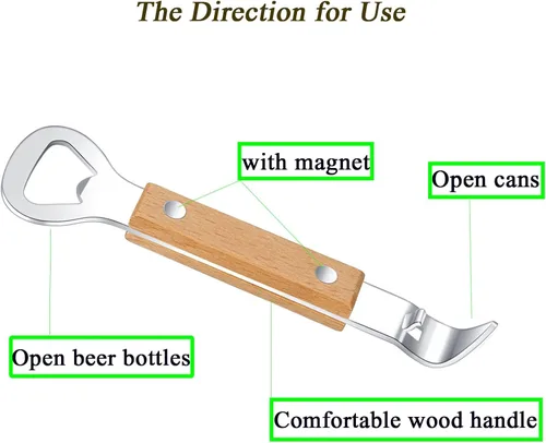 Vista 2 de Abrebotellas magnético de acero inoxidable con imán para acampar y viajar, 1 paquete