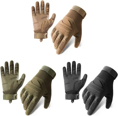 Vista 7 de Surakey Guantes tácticos duros para nudillos para hombres y mujeres con dedos para pantalla táctil, protección de nudillos, para trabajo al aire
