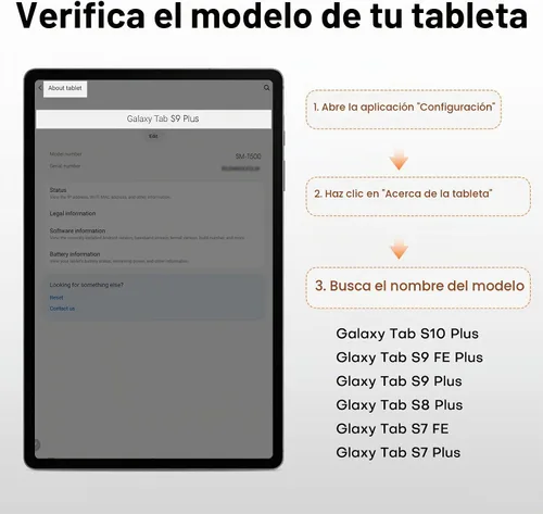 Vista 3 de OMOTON Protector de pantalla de privacidad para Galaxy Tab S10+/S9 FE+, S9+, S8+, S7 FE, S7+ Negro