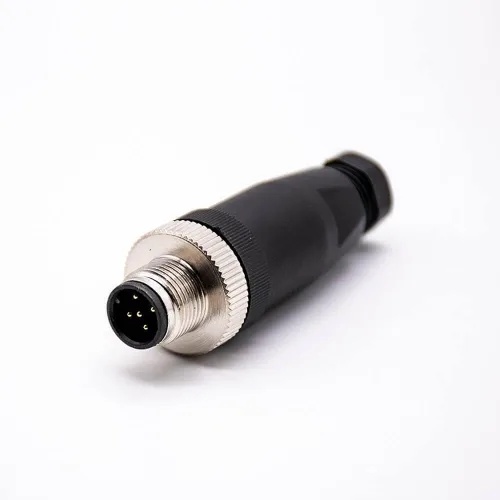 Vista 2 de Elecbee 5 unids M12 5 pines macho A-Code campo instalable tornillo terminación desblindaje para 22AWG 0.34mm² cable