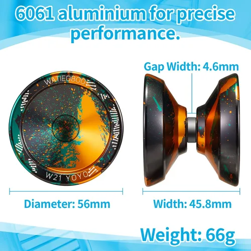 Vista 6 de Yoyo R8 Responsive Yoyo para principiantes, Yoyos profesionales no responsivos para adultos Pro Yoyos de trucos de metal con kit de rodamientos Yo