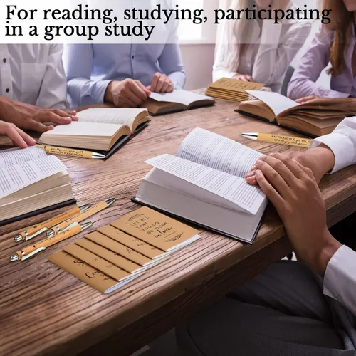 Vista 5 de Fuutreo Juego de 40 piezas de regalo cristiano con versículos de la Biblia, diarios de oración, bolígrafos inspiradores religiosos, mini cuaderno