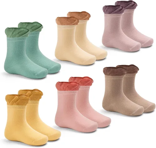Vista 12 de Calcetines de algodón para bebés y niños pequeños, calcetines antideslizantes para niños, paquete de 6