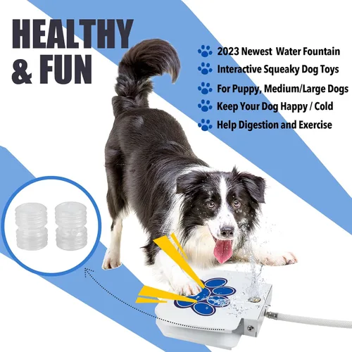 Vista 7 de Poofzy Fuente de agua para perros, rociador de agua para perros grandes, con juego de válvulas de cobre mejorado, fácil de usar, agua dulce
