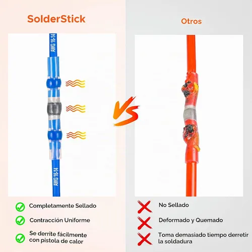 Vista 6 de 50 Piezas Kit de Conectores de Alambre Termorretráctiles Sellados con Soldadura Impermeables, Conectores de Alambre Termorretráctiles para Empalmes