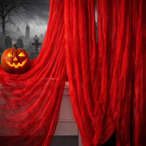Vista 16 de Watayo Paquete de 8 paños espeluznantes de Halloween, tela espeluznante de 72 x 30 pulgadas, tela de araña elástica de Halloween, gasa espeluznante