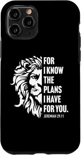 Vista 29 de Jeremiah 29:11 Christian Bible Verse Lion Graphic Case for iPhone 16