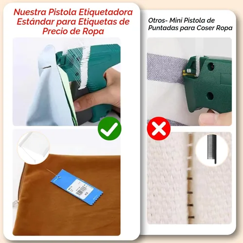 Vista 3 de BS ONE Pistola de etiquetado de precios para ropa, pistola de fijación de etiquetas de precio al por menor estándar para ropa con 6 agujas y 1000