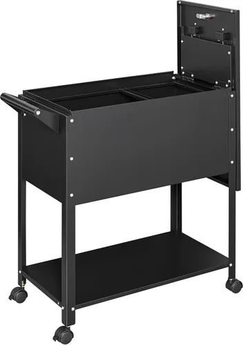 Vista 8 de Yizosh Archivador móvil de 3 cajones con cerradura, archivador negro debajo del escritorio, archivador con bloqueo de metal sobre ruedas