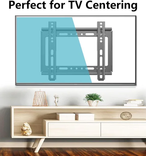 Vista 5 de Soporte de pared para TV de perfil bajo fijo para televisores LED, LCD y plasma de 14 a 43 pulgadas, pantalla plana, soporte universal para monitor