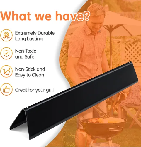 Vista 5 de Grill Parts 7620 Barras aromatizantes para Weber Genesis E310 E320 E330 S310 S320 S330 EP310 EP330 con deflector de calor esmaltado de porcelana