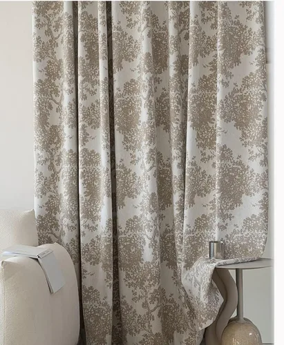 Vista 6 de Cortinas florales de granja semiopacas para sala de estar, paneles de cortina blackout de jacquard de 45 pulgadas de largo, cortinas con bolsillo