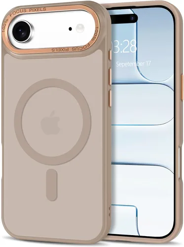 Vista 297 de Anuck - Funda magnética para iPhone 11 compatible con MagSafe, carcasa trasera mate translúcida dura, borde de TPU, delgada, resistente a impactos