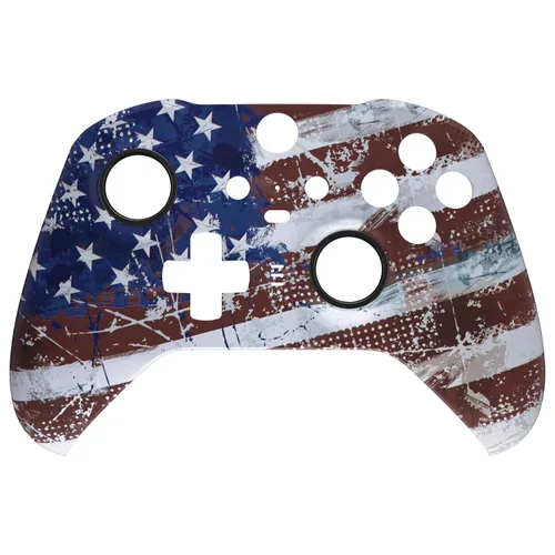 Vista 3 de eXtremeRate Impression US Flag Replacement Faceplate Cover for Xbox One Elite Controller Series 2 (Model 1797), Soft Touch Front Housing Shell &