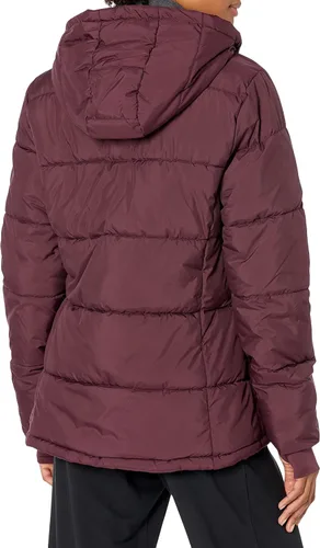 Vista 3 de Tienda Essentials - Abrigo abombado y pesado de manga larga con capucha para mujer (disponible en talla extragrande)
