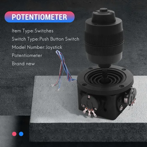 Vista 6 de JUMYNOOY Botón de potenciómetro de palanca de mando electrónico de 4 ejes para controlador -D400B 10K 4D con cable para industrial