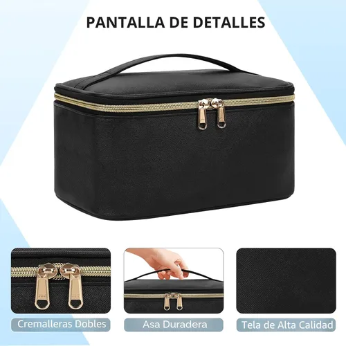 Vista 5 de OCHEAL - Bolsa de maquillaje portátil para cosméticos, estuche organizador de viaje de gran capacidad para mujeres, bolsa de aseo para niñas