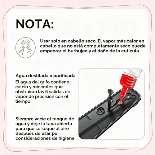 Vista 7 de Cepillo alisador de pelo de vapor, peine calentado iónico para cabello
