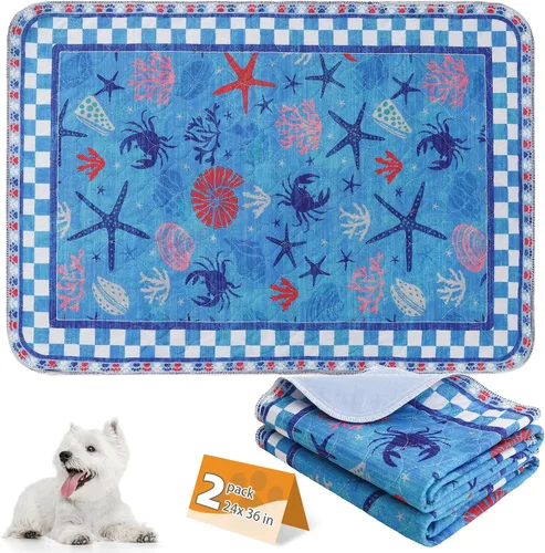 Vista 33 de KOOLTAIL Almohadillas lavables para orina de perros, paquete de 2 almohadillas de entrenamiento súper absorbentes reutilizables impermeables