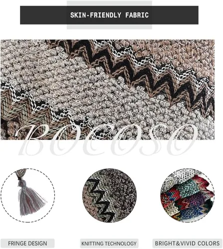 Vista 4 de Capa tipo poncho de punto para mujer, cárdigan de punto con flecos para otoño e invierno