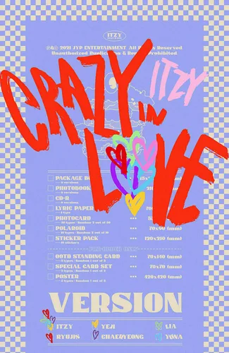 Vista 2 de ITZY CRAZY IN LOVE 1er álbum YUNA Ver. Libro de fotos 1ea 64p+1ea papel lírico+2ea tarjeta de fotos+2ea tarjeta Polaroid+1ea paquete de pegatinas