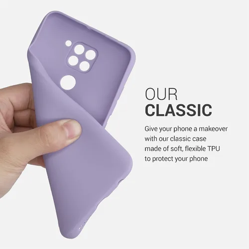Vista 3 de kwmobile Funda compatible con Xiaomi Redmi Note 9 - Funda protectora delgada de TPU para teléfono - Acabado mate suave - Morado violeta