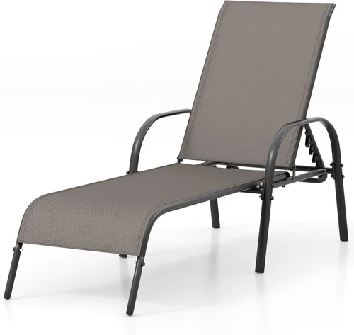 Vista 13 de HAPPYGRILL Sillón de patio, tumbona plegable para exteriores con respaldo ajustable, silla reclinable para tomar el sol, silla de bronceado de playa