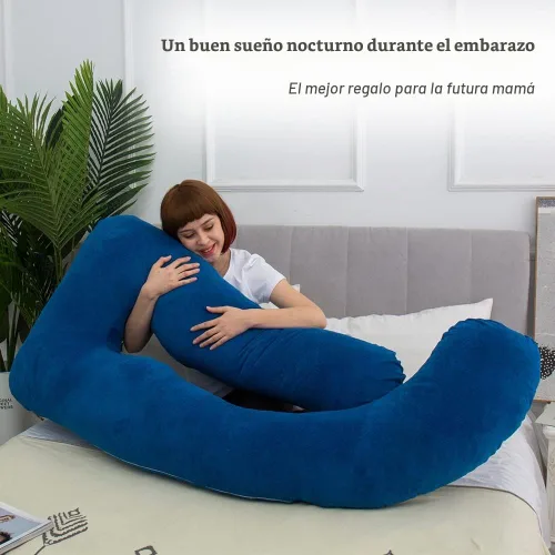 Vista 9 de Almohadas de embarazo de 60 pulgadas para dormir, almohada corporal extra grande en forma de U, almohada de embarazo, almohada de maternidad