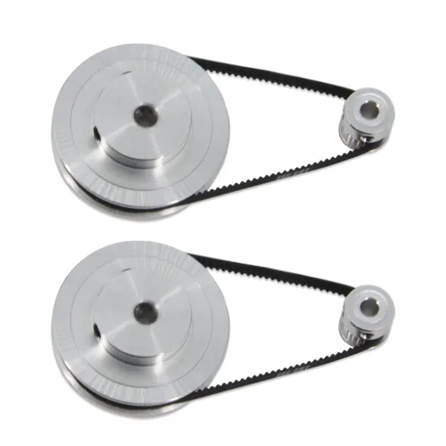 Vista 18 de 2Kit 2GT Rueda síncrona 20 y 30 dientes de 0.197 in de diámetro de aluminio Polea de sincronización con 2 piezas de longitud 7.874 in de ancho