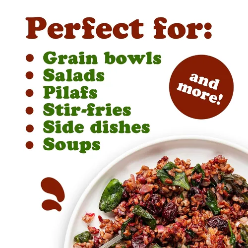 Vista 8 de Food to Live Arroz rojo orgánico, 1 libra, sin OMG, variedad de grano entero, antiadherente, vegano, kosher. Fuente de proteínas. Rico