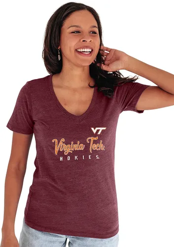 Vista 47 de Blue 84 NCAA - Camiseta de triple mezcla con cuello en V para mujer