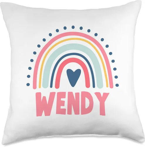 Vista 4 de Idea Regalo Personalizzata con Nome Gifts Idea Wendy Name Custom Woman Myth Legend Pink Birthday Party Throw Pillow, 16x16, Multicolor