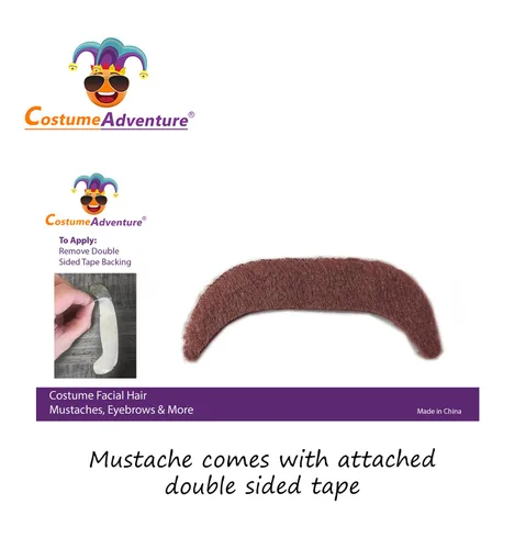 Vista 5 de Peluca hippie marrón para hombre con bigote, peluca Sonny y bigote, pelucas hippie para hombres, peluca hippie de los años 60 para hombres