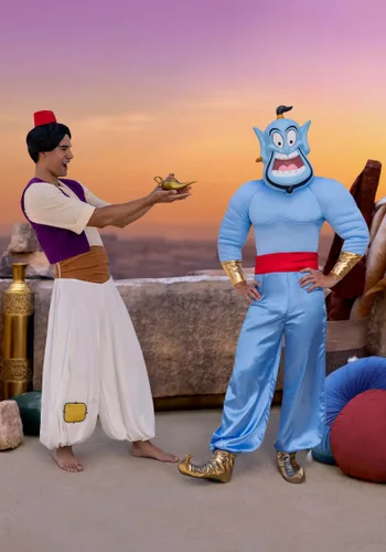 Vista 2 de Disfraz Deluxe de Aladdín Callejero de Disney para Hombre Multicolor