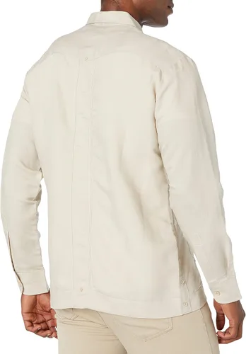Vista 2 de Cubavera Camisa Guayabera bordada de manga larga para hombre