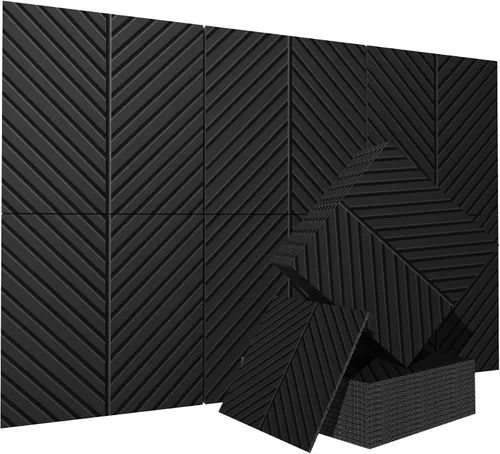 Vista 9 de CIUIUTIC - Paneles acústicos de pared, paquete de 6 paneles acústicos de 20 x 20 pulgadas, paneles acústicos decorativos, arte de pared absorbente