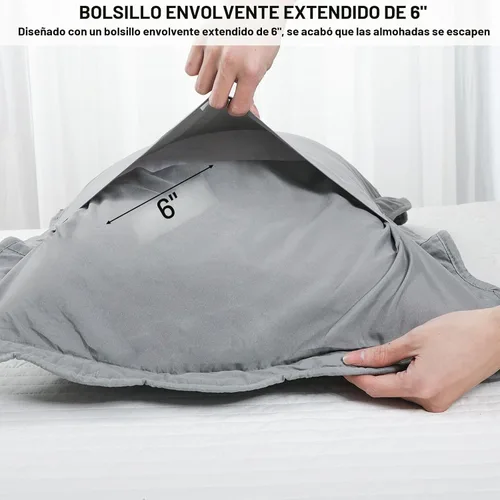 Vista 5 de BOSOWOS Fundas de almohada tamaño Queen de 20 x 30 pulgadas, juego de 2, ultrasuaves y transpirables, fundas de almohada acolchadas para dormir Gris