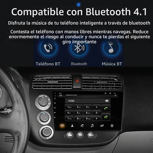 Vista 5 de para 2001-2005-Honda-Civic-Radio, Carplay inalámbrico y Android Auto 2G RAM